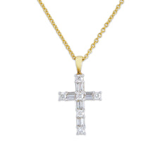 Load image into Gallery viewer, BAGUETTE MINI CROSS NECKLACE
