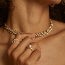 Load image into Gallery viewer, CUBAN CHAIN LINK NECKLACE WITH DIAMONDS