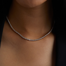 Load image into Gallery viewer, 3 PRONG TENNIS NECKLACE