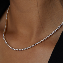 Load image into Gallery viewer, 3 PRONG TENNIS NECKLACE
