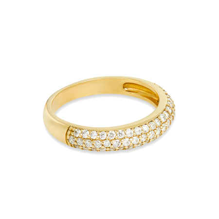 PAVE DIAMOND 3 ROW RING