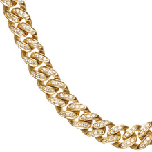 Load image into Gallery viewer, CUBAN CHAIN LINK NECKLACE WITH DIAMONDS
