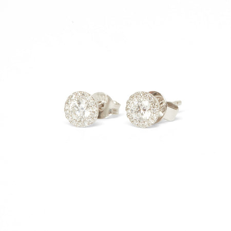 HALO ROUND CUT STUD EARRINGS