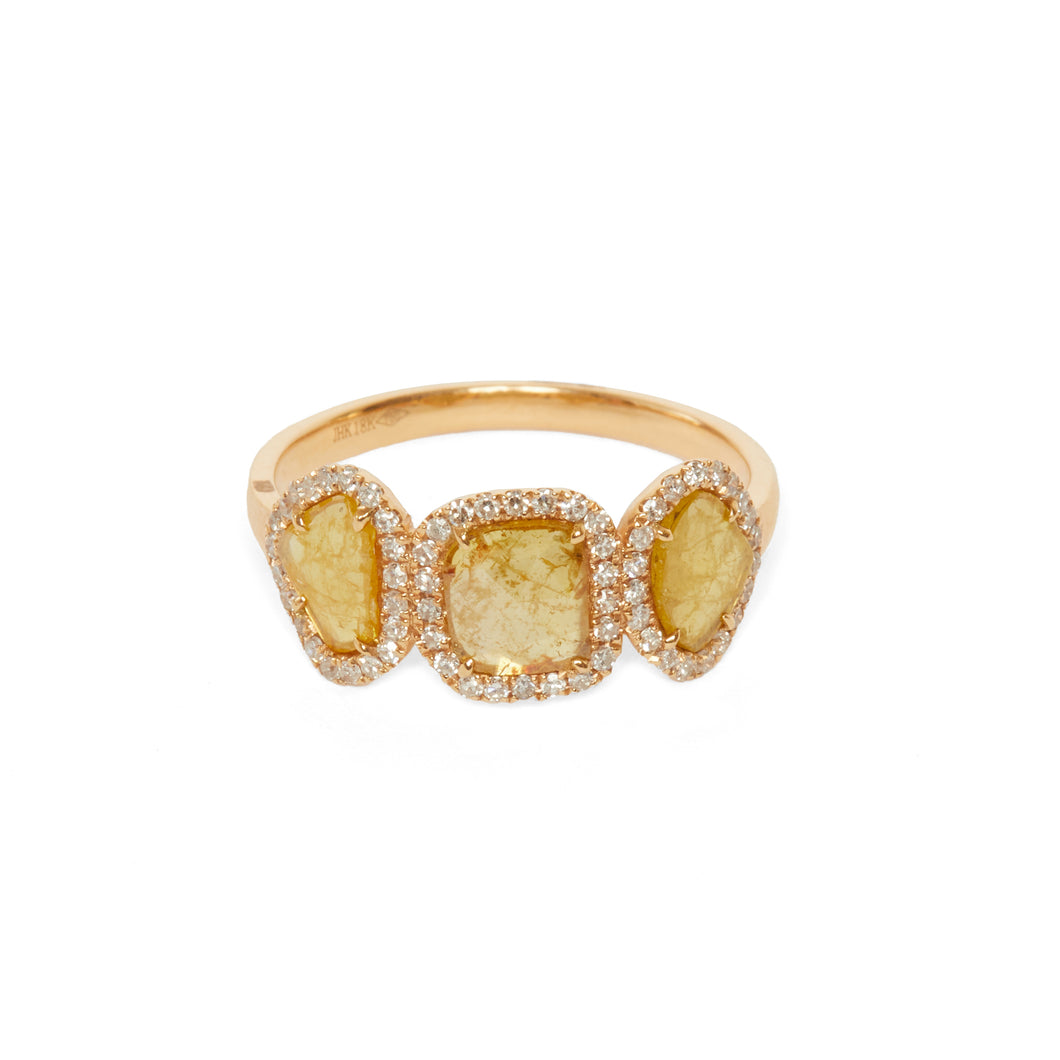 YELLOW SAPPHIRE GEMSTONE DIAMOND RING