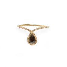 Load image into Gallery viewer, BLACK DIAMOND RAINDROP DIAMOND RING

