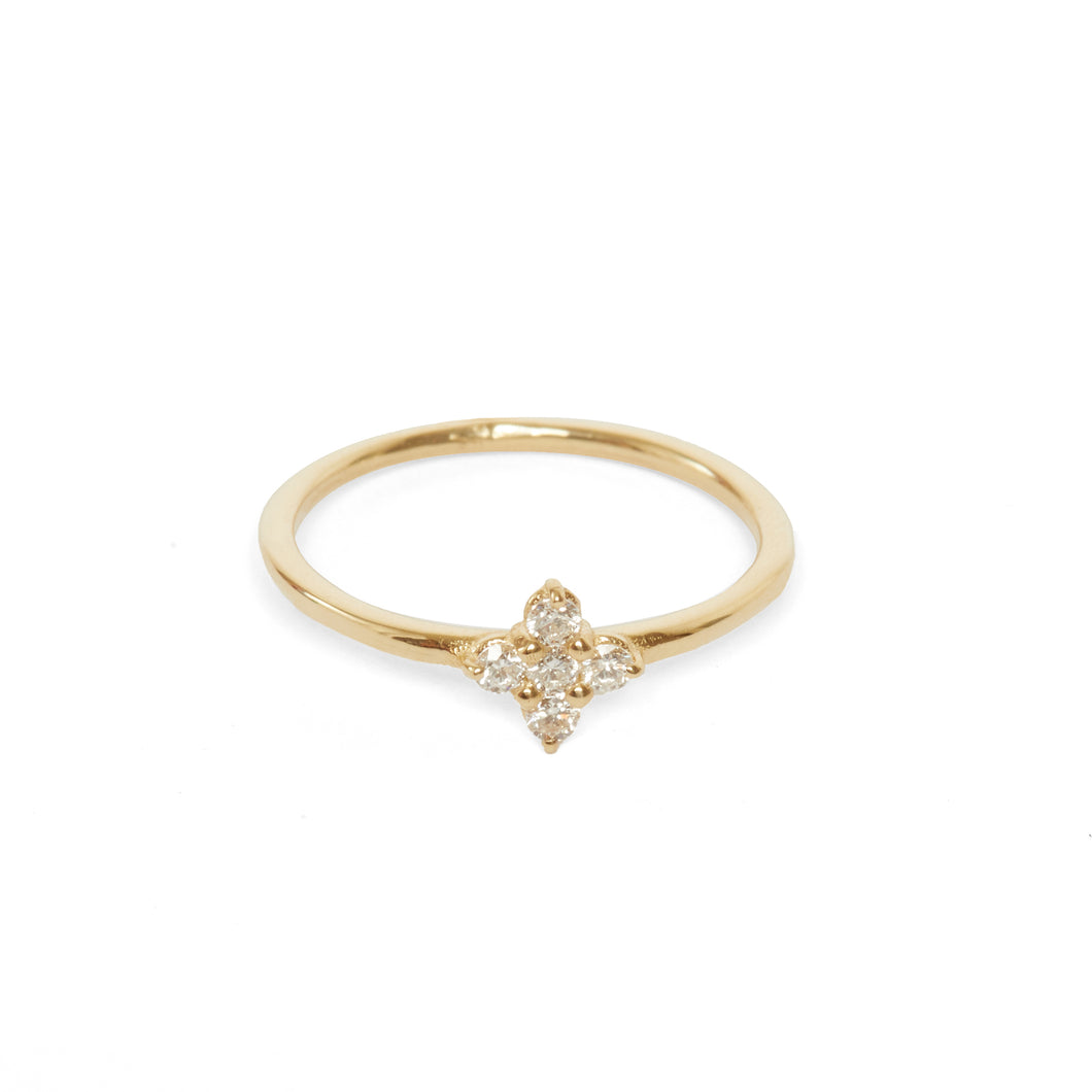 KAIA DIAMOND CROSSED RING