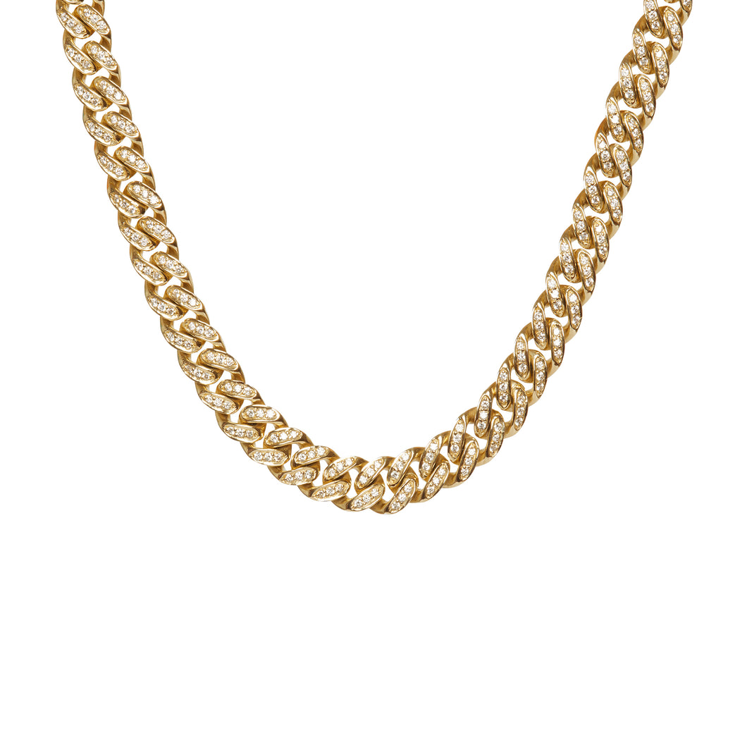 CUBAN CHAIN LINK NECKLACE WITH DIAMONDS