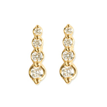 Load image into Gallery viewer, 4 DROP DIAMOND EARRINGS MINI STUDS
