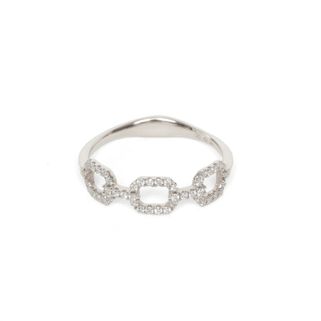 SQUARE LINK DIAMOND RING